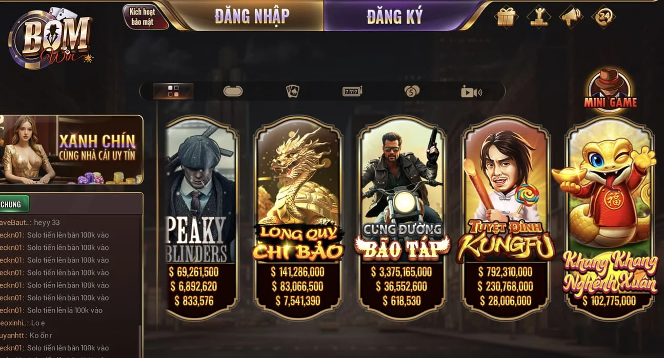 Bomwin – sảnh game slot, live casino và cược thể thao trực tuyến